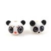 Image de Perles en Verre Style Japonais Panda Noir & Blanc 14mm x 11mm, Trou: 2.5mm, 2 Pcs