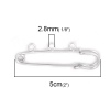 合金 ブローチパーツ シルバートーン ループ付き 50mm x 16mm、 10 個 の画像