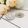 Picture of Zinc Based Alloy Metal Sewing Shank Buttons Round Antique Silver Color Carved Pattern Carved 15mm Dia., 50 PCs