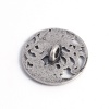 Bild von Zinklegierung Ösenknöpfe Einzeln Loch Rund Antik Silber Gefüllt Filigran Geschnitzt 19mm D., 10 Stück