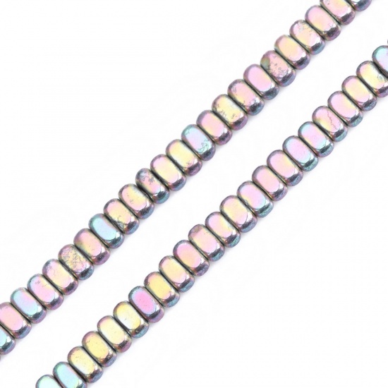 Bild von (Klasse A) Hämatit Perlen Flaches Oval Helllilac AB Farbe ca. 4mm x 2mm, Loch:ca. 1mm, 40.5cm lang, 1 Strang (ca. 187 Stück/Strang)