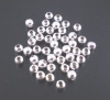 合金 スペーサ ビーズ 円形 銀メッキ 穴： 1.7mm、 4mm直径、 500 個 の画像
