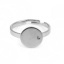 Bild von Edelstahl Offen Verstellbar Ring Silberfarbe Rund (Für 10mm) 17.3mm（US Größe:7), 200 Stück