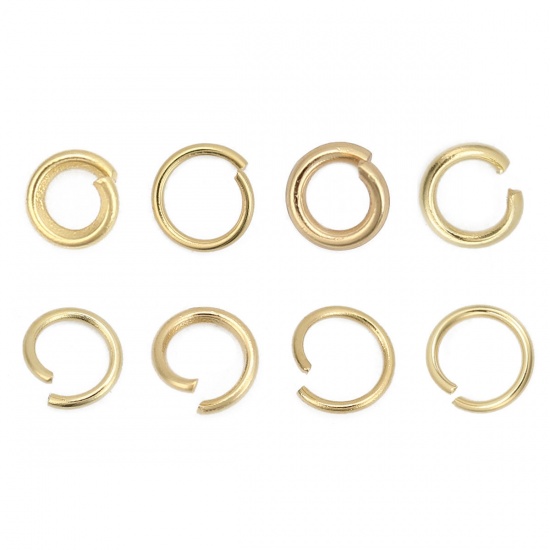 Picture of (22 gauge) 304 Stainless Steel Open Jump Rings Findings Gold Plated 5mm Dia., 1000 PCs