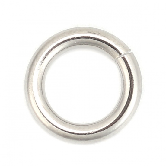 Picture of 2mm 304 Stainless Steel Open Jump Rings Findings Silver Tone 11mm Dia., 1 Packet(about 300 PCs)