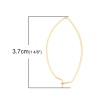 Immagine di Ottone orecchino cerchio 18K Oro riempito Olive 37mm x 19mm, Dimensione di Posta / Cavo: (21 misura), 200 Pz                                                                                                                                                  