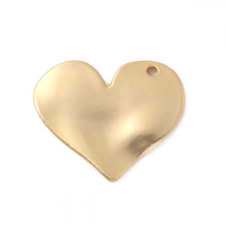 Lega di Zinco Ciondoli Cuore Oro Placcato Oro 3.2x2.8cm - 3.2x2.7cm , 133 Pz