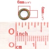 Picture of 1.2mm Zinc Based Alloy Closed Soldered Jump Rings Findings Round Antique Bronze 6mm Dia, 500 PCs