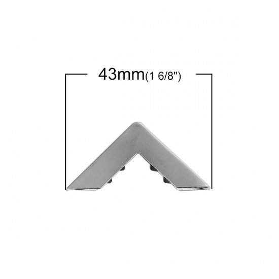Immagine di Lega di Ferro Protezione di Angolari Libro Triangolo Tono Argento Nulla Disegno 30mm x 43mm, 100 Pz