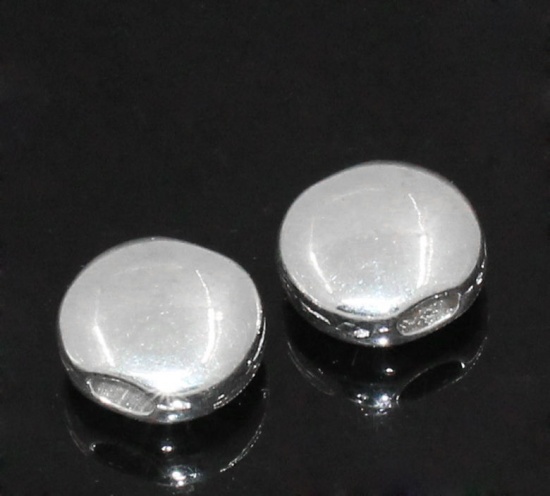 Picture of Zinc Based Alloy Spacer Beads Flat Round Color Plated About 14mm x 12mm, Hole: Approx 4.3mm x 2.3mm, 3 PCs