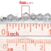 Image de 3 Enfilades (env. 90 Pcs/Enfilade) Perles pour DIY Fabrication de Bijoux de Charme en Verre Bicône Argent Mat Deux Couleurs à Facettes Transparent, 4mm x 4mm, Trou: 0.5mm, 36cm long