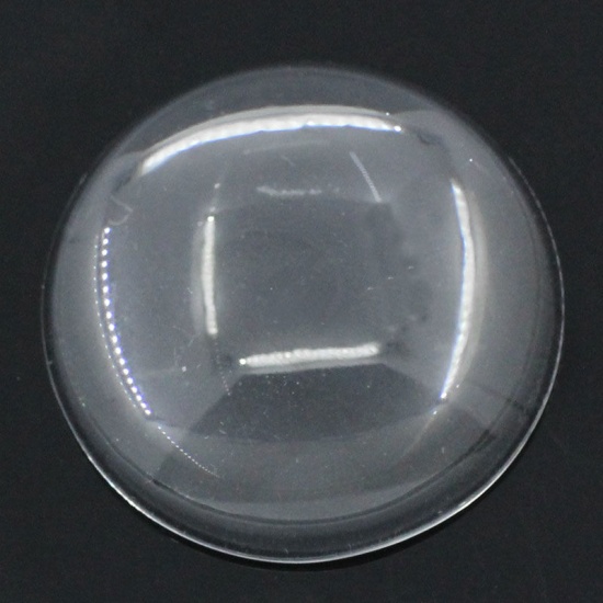 Immagine di Vetro Cupola CabochonCabochon per Abbellimento Tondo Flatback Clear Trasparente Nulla Disegno 3.0cm Dia, 10 Pz