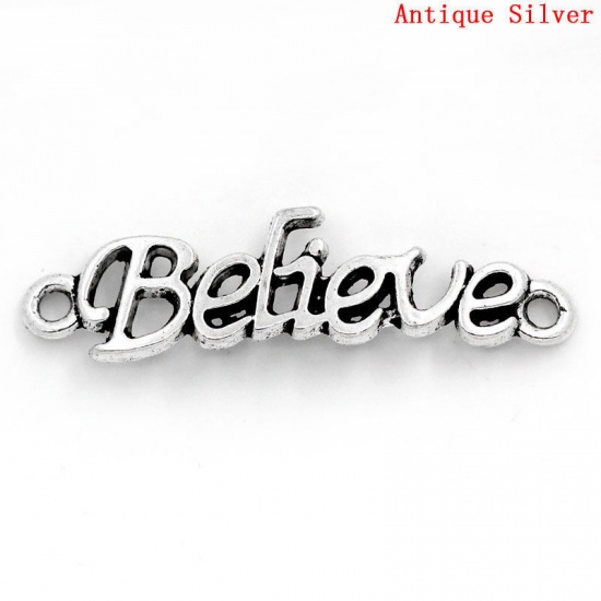 Image de 30 Connecteurs "Believe" Gravé 3.6cm x 1cm B23880