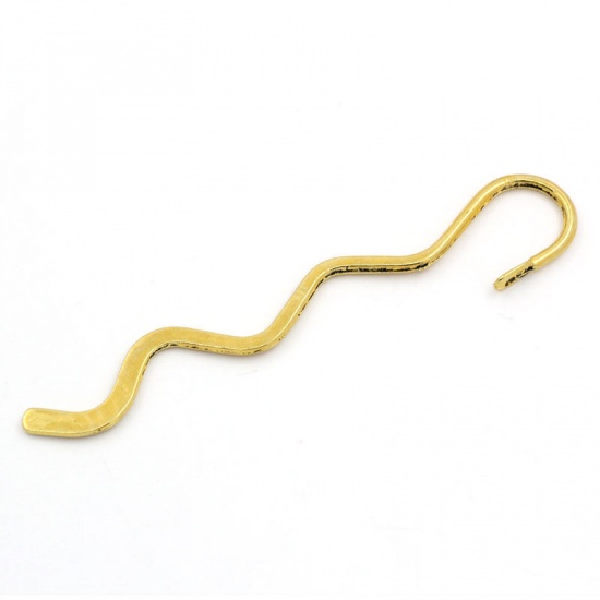Immagine di Lega di Zinco Segnalibro Curva Oro Antico Nulla Disegno Lunghezza 8.4cm 10 Pz