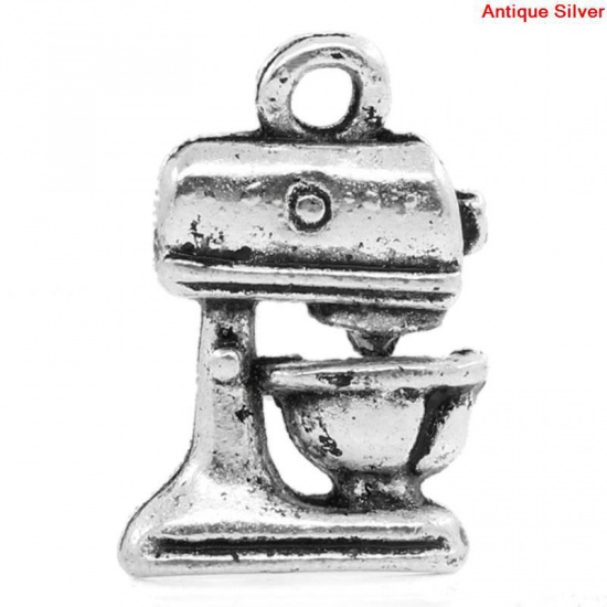 Immagine di Lega di Zinco Charm Ciondoli Lavandino Argento Antico Nulla Disegno 16.0mm x 11.0mm, 50 Pz 