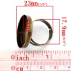 真鍮 アジャスタブル 指輪 リング 円形 真鍮古美 23mm丸皿 17.5mm（日本サイズ約14号） 10 個 の画像