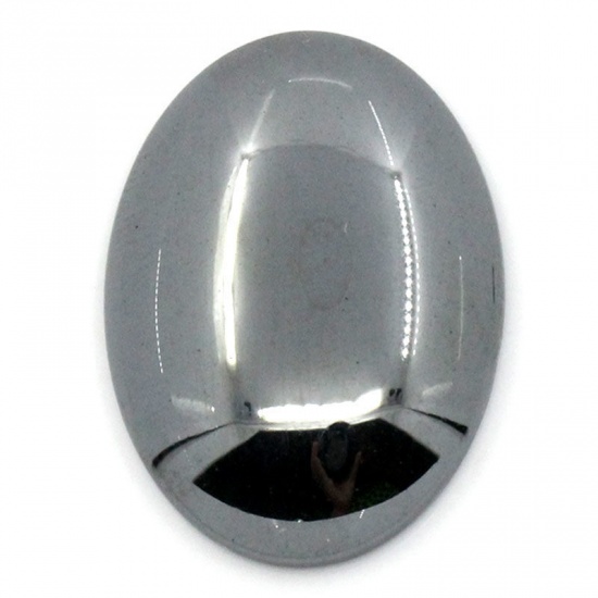 Immagine di （Grado B）Sintetico Ematite Cabochon per Abbellimento Ovale Bronzo Duro Nulla Disegno 25.0mm x 18.0mm, 5 Pz