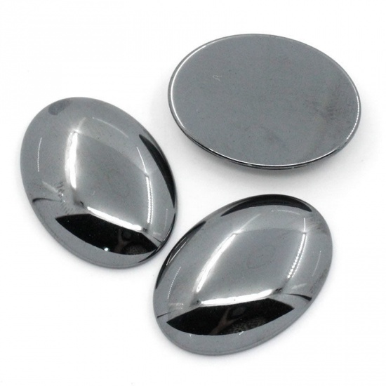 Picture of Hematine (Manmade) Embellishment Findings Oval Gunmetal 25x18mm,5PCs