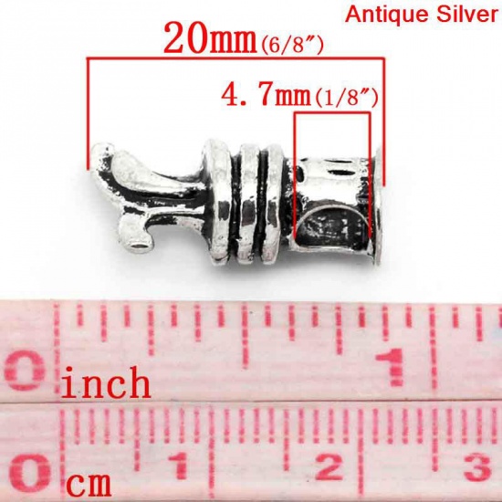 Picture of Zinc Metal Alloy European Style Large Hole Charm Beads Golf Bag Antique Silver Color 20x10mm, Hole: Approx 4.7mm, 10 PCs