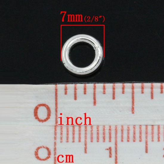 Immagine di 1.5mm Ottone Aperto Stile Anello di Salto Tondo Argento Placcato 7mm Dia., 200 Pz                                                                                                                                                                             