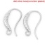 Bild von Messing Ohrringe Ohrhaken Silberfarbe Gestreift 18mm x 14mm, Drahtstärke: (20 gauge), 10 Stück