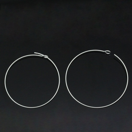 Immagine di Lega di Ferro Charm per Bicchiere di Vino Cerchio Argento Placcato 3.6cm x 3.8cm, 100 Pz