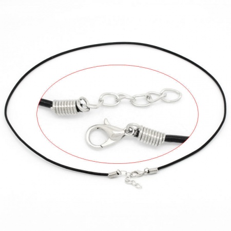 Cowhide Leather Cord Necklace Black 46cm(18 1/8") long, 10 PCs