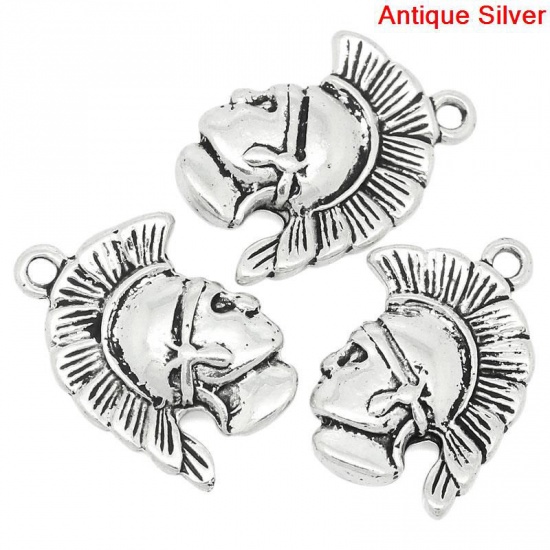 Picture of Charm Pendants Spartan Antique Silver Color 16x20mm,20PCs