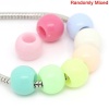 Picture of Acrylic European Style Large Hole Charm Beads At Random Color Mixed Round 9mm x 8mm, Hole: Approx 5.7mm, 200 PCs
