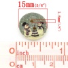 Picture of Natural Wood Sewing Buttons Scrapbooking 2 Holes Round Christmas Snowman Pattern 15mm( 5/8") Dia, 100 PCs