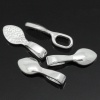 Picture of Zinc Based Alloy Glue On Bails Spoon Tableware Silver Plated 16mm x 5.5mm, 50 PCs