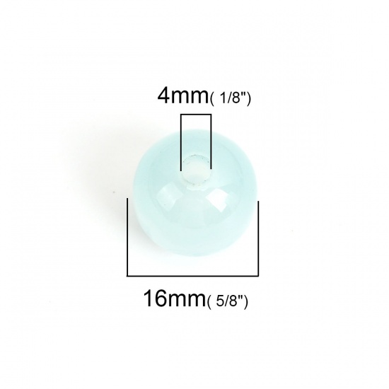アクリル スペーサー ビーズ （半穴） 円形 ブルーグレー 五芒星柄 台座付 （適応サイズ： 8mm x 8mm ) 約 16mm 直径、 穴：約 3.5mm、 10 個 の画像