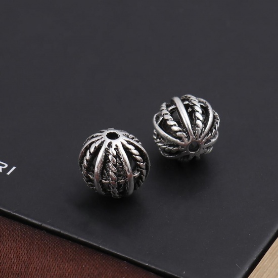 Picture of Zinc Based Alloy Spacer Beads Tortoise Animal Antique Silver Color 13mm x 9mm, Hole: Approx 4.8mm, 10 PCs