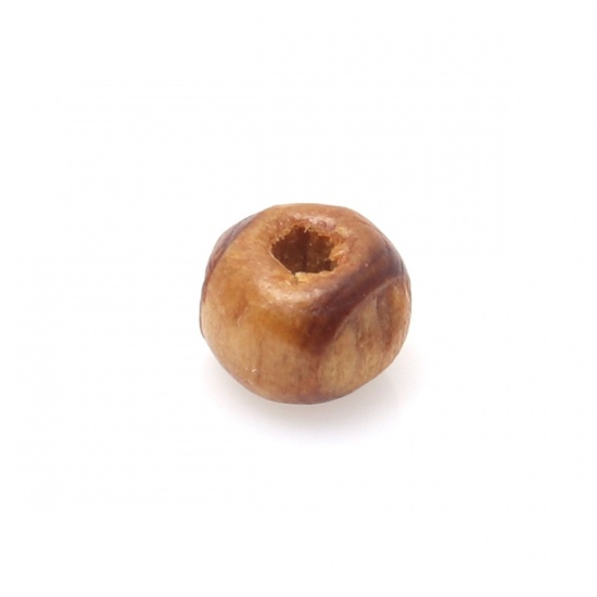 Picture of Wood Spacer Beads Round Coffee About 6mm Dia., Hole: Approx 2.3mm, 500 PCs