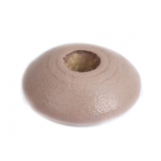 Immagine di Legno Separatori Perline Tondo Piatto Cachi Circa: 12mm Dia, Foro: Circa 3.3mm, 200 Pz