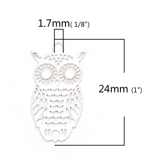 Picture of Brass Charms Gold Plated Owl Animal Filigree Stamping 24mm x 13mm, 10 PCs                                                                                                                                                                                     