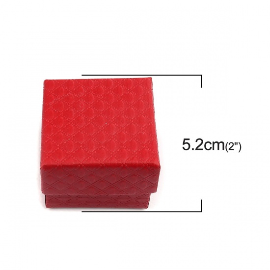 紙 ジュエリーギフト ジュエリーボックス 正方形 赤 5.2cm x 5.2cm 、 6 個 の画像