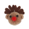 羊毛 DIY クラフト 多色 クリスマス・トナカイ 5.2cm x 4.8cm、 2 個 の画像