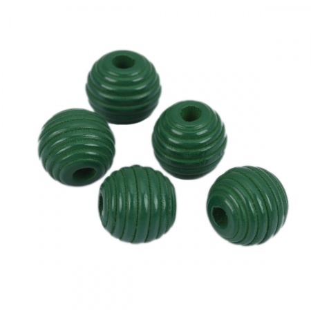 Natural Wood Spacer Beads Oval Dark Green Stripe About 18mm x 17mm, Hole: Approx 3.7mm, 25 PCs