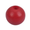 ウッド ビーズ 円形 暗赤色 約 16mm直径、 穴：約 4.3mm、 50 個 の画像
