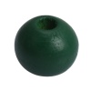 Picture of Wood Spacer Beads Round Dark Green About 16mm Dia., Hole: Approx 4.3mm, 50 PCs
