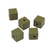 Immagine di Legno Separatori Perline Quadrato Combattimento-Verde 15mm x 15mm, Foro: Circa 3.5mm, 25 Pz