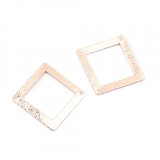 Immagine di Ottone Connettore Quadrato Oro Rosa Filigrana 22mm x 22mm, 5 Pz                                                                                                                                                                                               