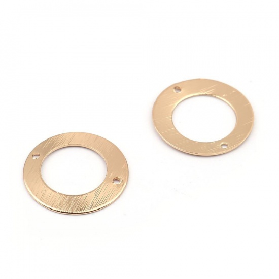 真鍮 コネクター 環状 金メッキ 透かし 22mm 直径、 5 個 の画像