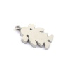Picture of 304 Stainless Steel Charms Girl Silver Tone 12mm x 7mm, 2 PCs