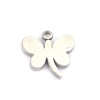 Picture of 304 Stainless Steel Insect Charms Butterfly Animal Gold Plated 9mm x 9mm, 5 PCs