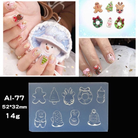 Picture of Silicone Resin Mold For Jewelry Making Rectangle Transparent Clear Cat 5.3cm x 3.3cm, 1 Piece