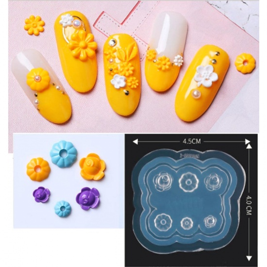 Picture of Silicone Resin Mold For Jewelry Making Rectangle Transparent Clear Cat 5.3cm x 3.3cm, 1 Piece