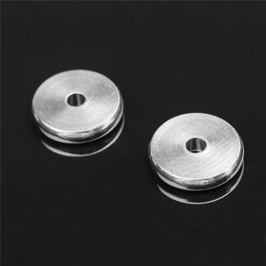 Picture of 304 Stainless Steel Spacer Beads Flat Round Gold Plated About 6mm Dia., Hole: Approx 1.8mm, 10 PCs