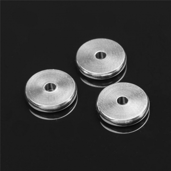 Picture of 304 Stainless Steel Spacer Beads Flat Round Gold Plated About 6mm Dia., Hole: Approx 1.8mm, 10 PCs